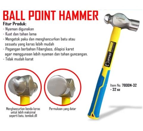 Palu Konde Ball Point Hammer 32 OZ Lippro 7800HC-32