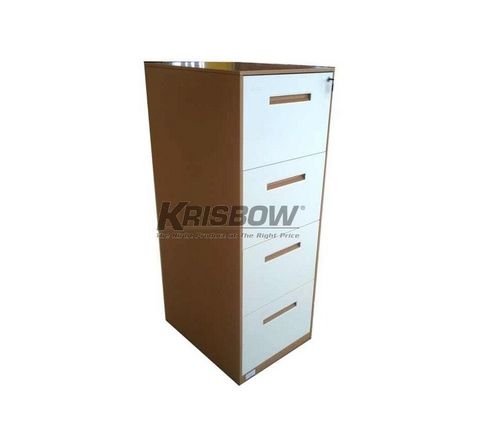 Lemari File Cabinet 4 Drawer Brown Beige Krisbow 10342616
