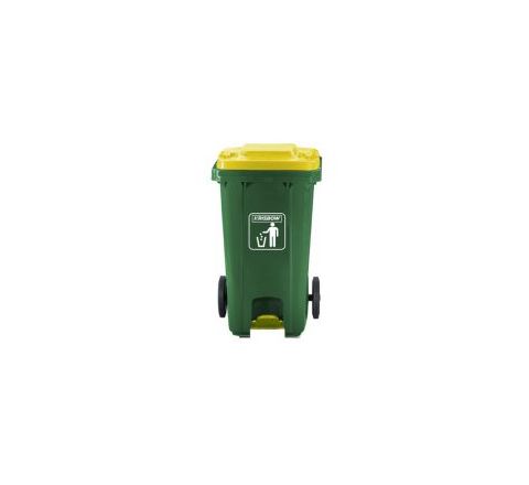 Tempat Sampah Dust Bin Green 100L Pedal & Yellow LID Krisbow 10426712