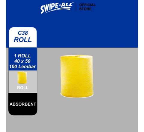 SWIPE-ALL C38 CHEMICAL SORBENT ROLL, 40 X 50 CM, 100 SHEETS PER ROLL