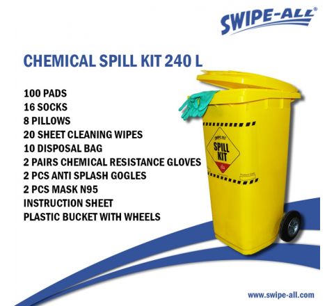 Swipe-All C90 Chemical Spill Kit 240L Menyerap Cairan Kimia 122240