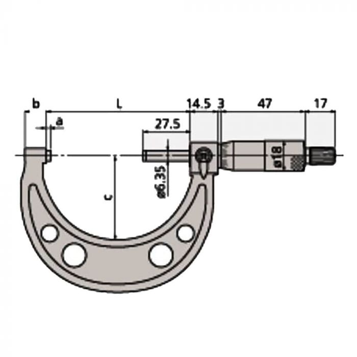 HOLEX Digital external micrometer with measuring tip 0-25 mm | SFS