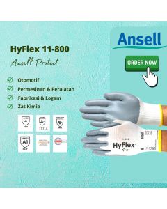 Ansell Hyflex 11-800 Nitrile Foam Plam Coated Gloves Size 8 9 10