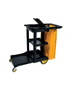 Black Janitor Cart with Cover