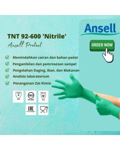 Sarung Tangan Ansell 240mm Touch n Tuff Nitrile Powder Free Green Size XL