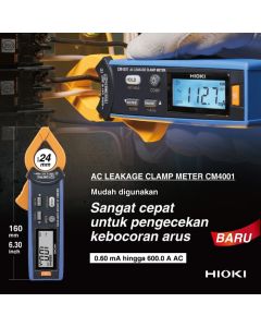 Tang Ampere AC Leakage Clamp Meter True RMS 600A Hioki CM4001