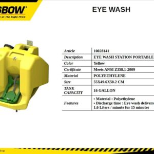 EYE WASH STATION PORTABLE YELLOW Krisbow 10028141-0