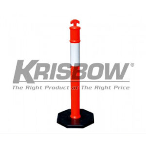 TRAFFIC POST 115 CM RUBBER BASE RED Krisbow 10051434-0