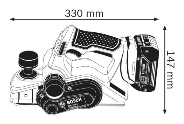 Mesin Serut Kayu Cordless Planner 06015A0300 Bosch GHO18V-Li (Solo)-17450