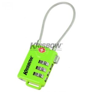GEMBOK PADLOCK 3 DIAL COMBINATION GREEN KRISBOW 10097084-0