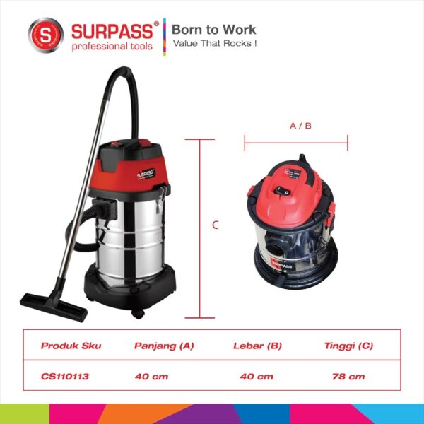 Penyedot Debu Wet & Dry Vacuum Cleaner 35L Surpass CS110113-18320