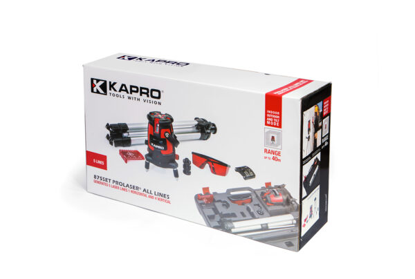 Kapro Laser 875S Prolaser All-Lines Layout Set With Hard Case & Tripod-18488