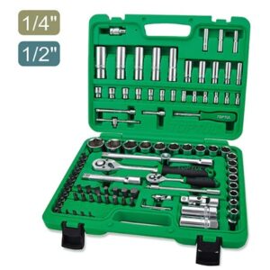 94Pcs Professional Grade 1/4" & 1/2" DR. FLANK Socket Set Toptul GCAI094R-0