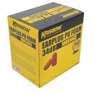 Penutup Telinga Ear Plug PU Foam 34Db With Cord 200 Pair Krisbow 10051443-0