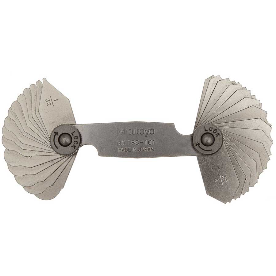 RADIUS GAGE 1/32-1/4IN (15PAIRS) 186-101 Mitutoyo MT0000498-0