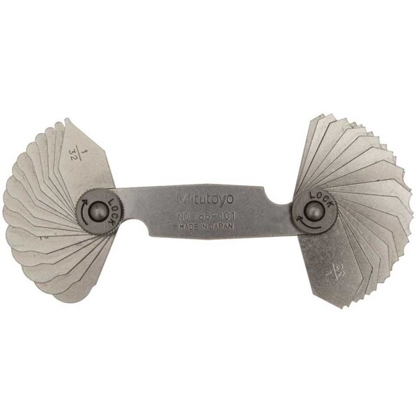 RADIUS GAGE 1/32-1/4IN (15PAIRS) 186-101 Mitutoyo MT0000498-20309