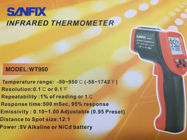Infrared Thermometer -50 - 950 C Sanfix WT950-0