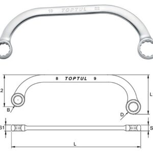 Kunci Half-Moon Ring Wrench 14x17mm TopTul AAAC1417-0