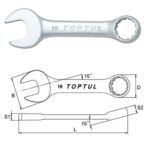 Kunci Kombinasi Midget Combination Wrench 15 Deg Offset 7mm Toptul AAAF0707-0