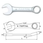 Kunci Kombinasi Midget Combination Wrench 15 Deg Offset 8mm Toptul AAAF0808-0