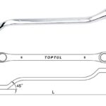 Kunci Ring Ganda Double Ring Wrench 45deg 6X8mm Toptul AAAH0608-0