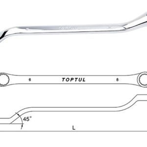 Kunci Ring Ganda Double Ring Wrench 45deg 6X8mm Toptul AAAH0608-0