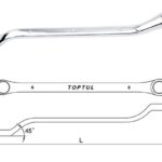 Kunci Ring Ganda Double Ring Wrench 45deg 10X11mm Toptul AAAH1011-0