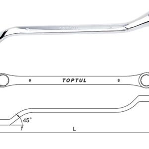Kunci Ring Ganda Double Ring Wrench 45deg 10X11mm Toptul AAAH1011-0