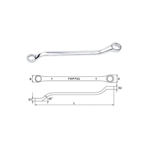 KUNCI PAS DOUBLE 45deg 21x23mm TOPTUL AAAH2123-0