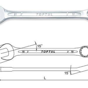 Kunci Kombinasi Standard Combination Wrench 15 Deg Offset 16mm Toptul AAEB1616-0