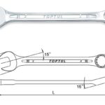 Kunci Kombinasi Standard Combination Wrench 15 Deg Offset 17mm Toptul AAEB1717-0