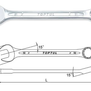 Kunci Kombinasi Standard Combination Wrench 15 Deg Offset 17mm Toptul AAEB1717-0