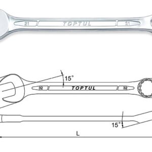 Kunci Kombinasi Standard Combination Wrench 15 Deg Offset 19mm Toptul AAEB1919-0