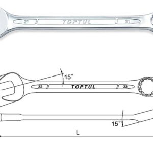 Kunci Kombinasi Standard Combination Wrench 15 Deg Offset 20mm Toptul AAEB2020-0