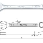 Kunci Kombinasi Standard Combination Wrench 15 Deg Offset 21mm Toptul AAEB2121-0