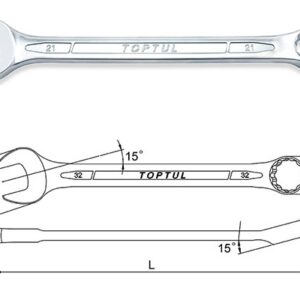 Kunci Kombinasi Standard Combination Wrench 15 Deg Offset 22mm Toptul AAEB2222-0