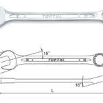 Kunci Kombinasi Standard Combination Wrench 15 Deg Offset 23mm Toptul AAEB2323-0