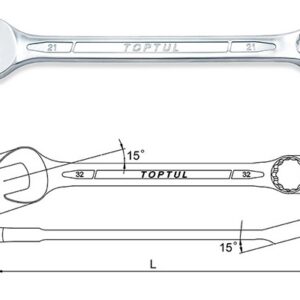 Kunci Kombinasi Standard Combination Wrench 15 Deg Offset 23mm Toptul AAEB2323-0
