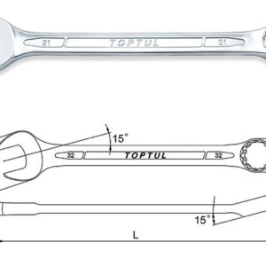 Kunci Kombinasi Standard Combination Wrench 15 Deg Offset 24mm Toptul AAEB2424-0