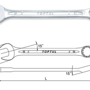 Kunci Kombinasi Standard Combination Wrench 15 Deg Offset 25mm Toptul AAEB2525-0