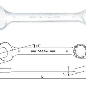 Kunci Ring Pas Kombinasi Standard Combination Wrench 15deg 60mm Toptul AAEB6060-0