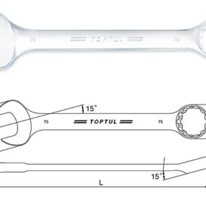 Kunci Ring Pas Kombinasi Standard Combination Wrench 15deg 65mm Toptul AAEB6565-0