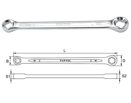 Kunci Pas Star Wrench E6xE8 Toptul AAEE0608-0