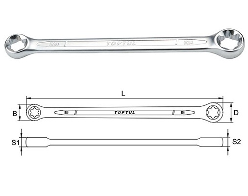 Kunci Pas Star Wrench E7xE11 Toptul AAEE0711-0