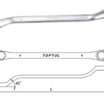 Kunci Double Ring Wrench 45 Deg Offset 6x7mm Toptul AAEH0607-0