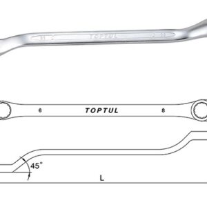 Kunci Double Ring Wrench 45 Deg Offset 6x7mm Toptul AAEH0607-0