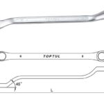 Kunci Double Ring Wrench 45 Deg Offset 6x8mm Toptul AAEH0608-0