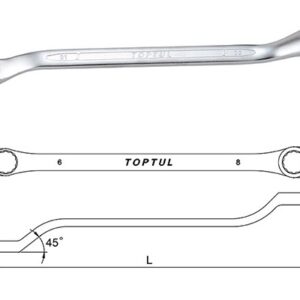 Kunci Double Ring Wrench 45 Deg Offset 6x8mm Toptul AAEH0608-0
