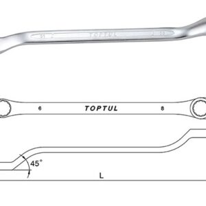 Kunci Double Ring Wrench 45 Deg Offset 7x8mm Toptul AAEH0708-0