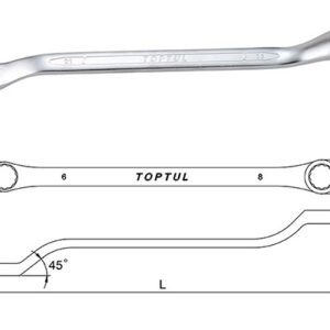 Kunci Double Ring Wrench 45 Deg Offset 8x9mm Toptul AAEH0809-0